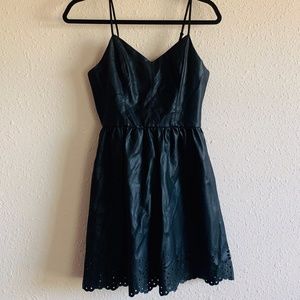 Fake Leather Dress Vegan Pleather Mini Cute Black
